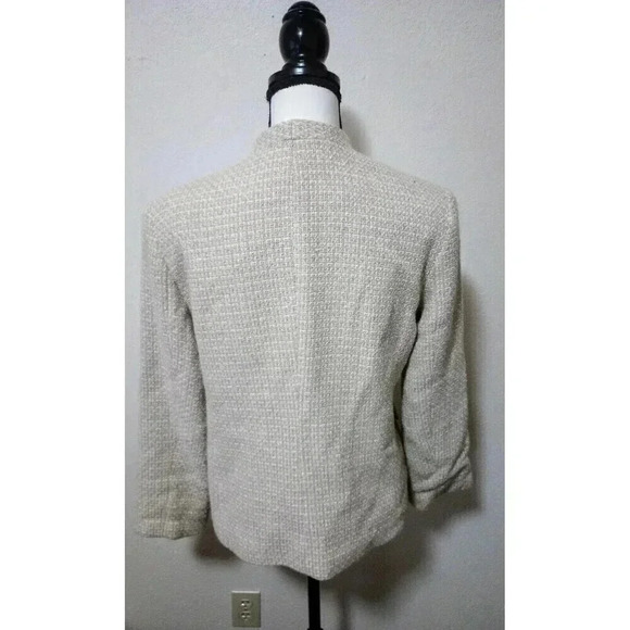 Coldwater‎ Creek Jacket Tan Wool Blend Button Lined Blazer Oval Buttons Size 8 - Picture 2 of 3